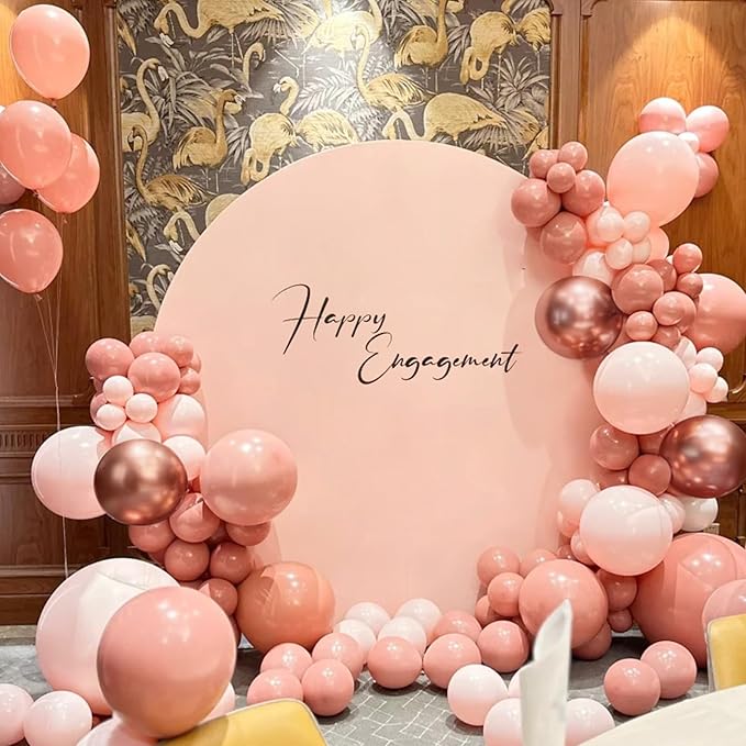 Pink and Gold Balloons Garland Arch Kit, 166Pcs Dusty Pastel Pink White Sand Rose Gold Metallic Balloon for Wedding Bridal Shower Princess Party Girl Birthday Baby Shower Decoration
