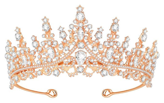 Tiara Crown Headband for Women, Headband Hair Accessories for Birthday Wedding Party Costume Rose