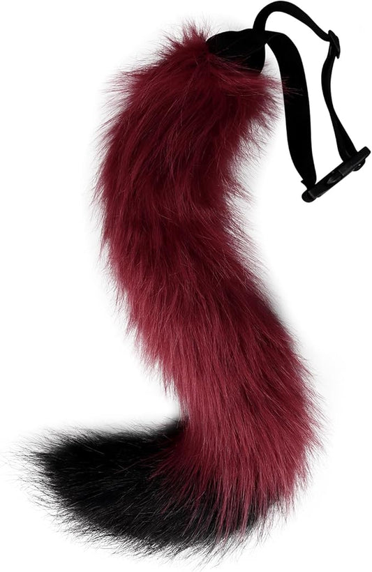 Faux Fur Fox Wolf Tail Animal Dog Furry Tails for Halloween Party Cosplay Accessory