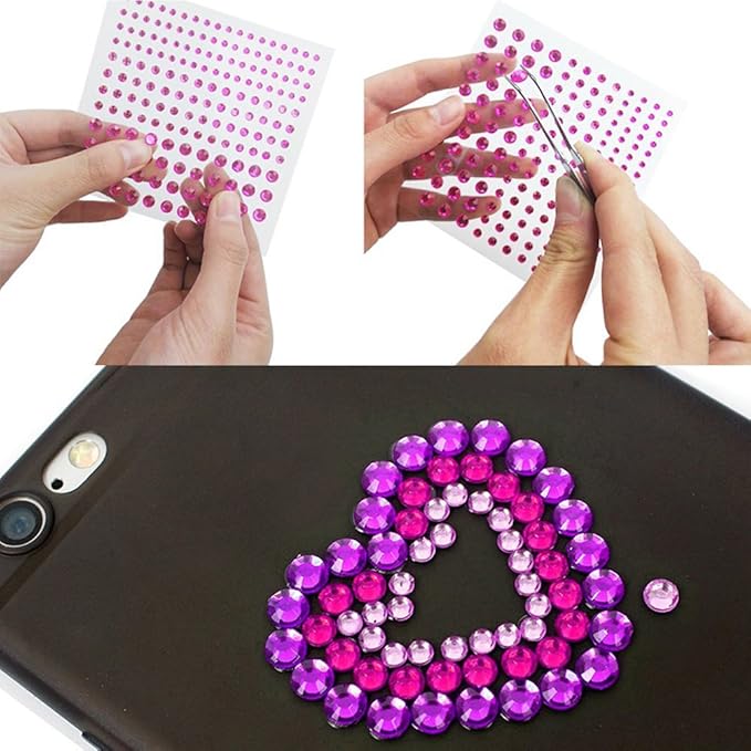 Augshy Gem Sticker, 3300 Pieces Self Adhesive Rhinestone Stickers Self Adhesive Stickers, Rhinestones for Crafts Self Adhesive