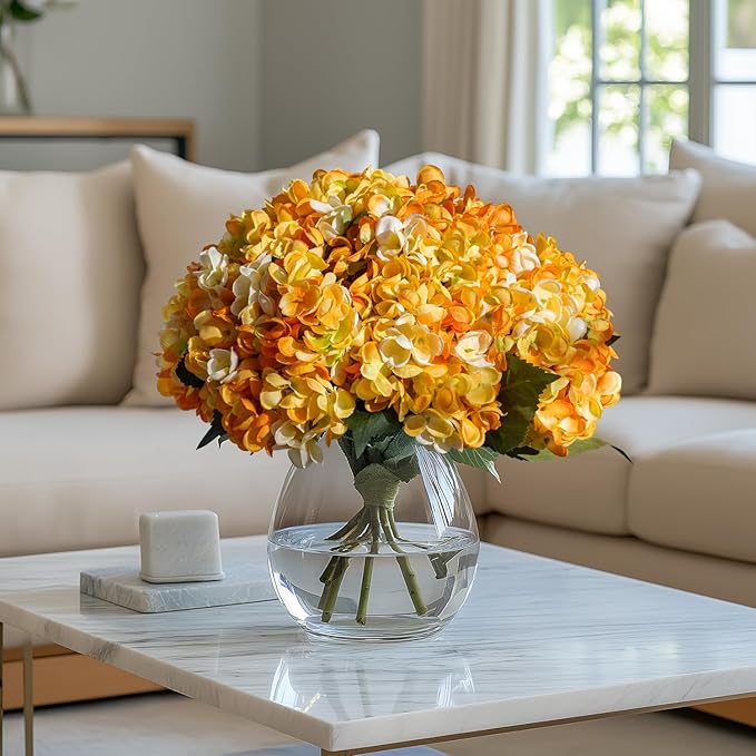 10PCS Faux Hydrangea Flower Hydrangea Artificial Flowers Hydrangea Bouquet Faux Flower Table Centerpieces for Home Wedding Bridal Bouquet Office Party DIY Floral Decor