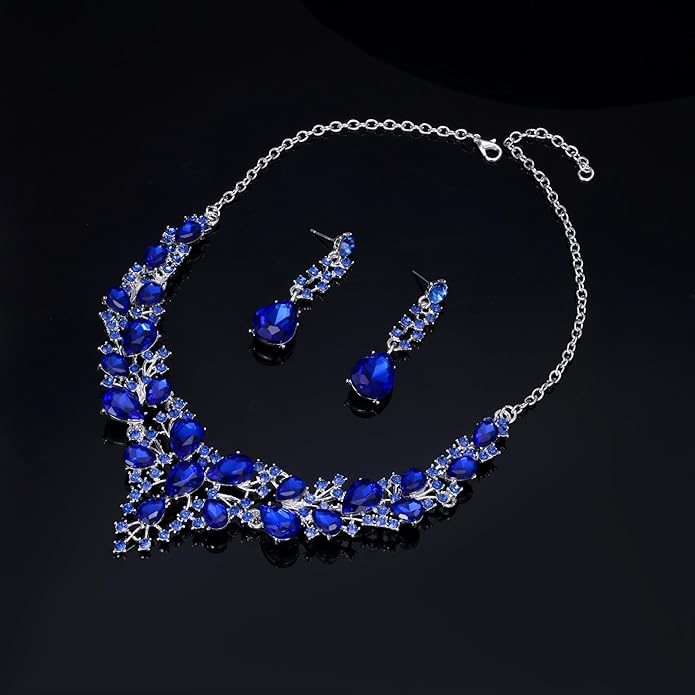 Kamirola Tiaras and Crowns for Women,Tiaras Earrings Necklace, Crystal Bridal Jewelry Set（TR83
