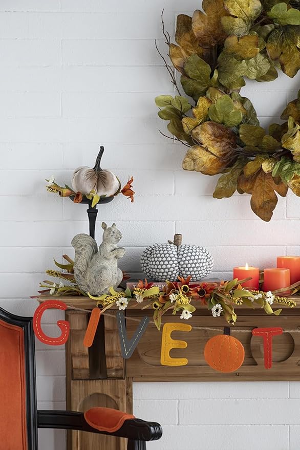 Knite Pumpkin Decor Set of 2 for Fall Harvest Thanksgiving Holiday Festivals 8x8x Ornamental Display