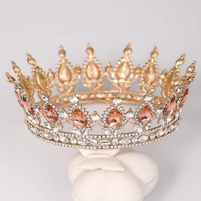 FORSEVEN Queen Crown Rhinestone Wedding Crowns and Tiaras for Women Costume Party Hair Accessories Princess Birthday Crown Crystal Bridal Crown Halloween Decorations Headband