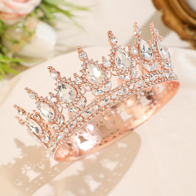 Queen Crown for Women Crystal Tiara for Girl Rhinestone Wedding Headband for Bride Hair Accessories for Costume Birthday Party Prom Gifts