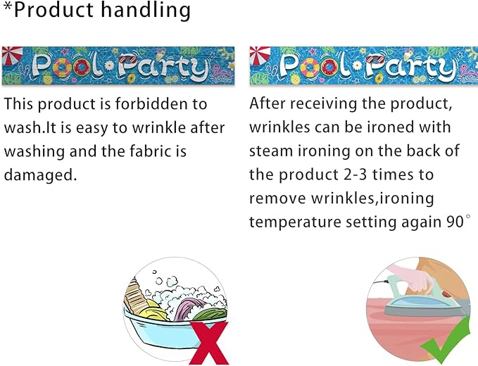 Swimming Pool Party Banner for Summer Party Decorations, Summer Themed Hawaiian Outdoor Party Decorations, Baby Shower Birthday Swimming Pool Party Supplies(Pool Party Blue)