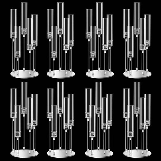 24inch 8pcs Acrylic Candelabra Centerpieces for Tables 5 Arms Wedding centerpieces for Decorations