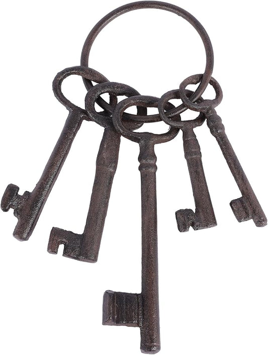 Cast Iron Keys Decor Vintage Pirate Keys Skeleton Keys For Antique Style Treasure Chest Keys Set Halloween Prop