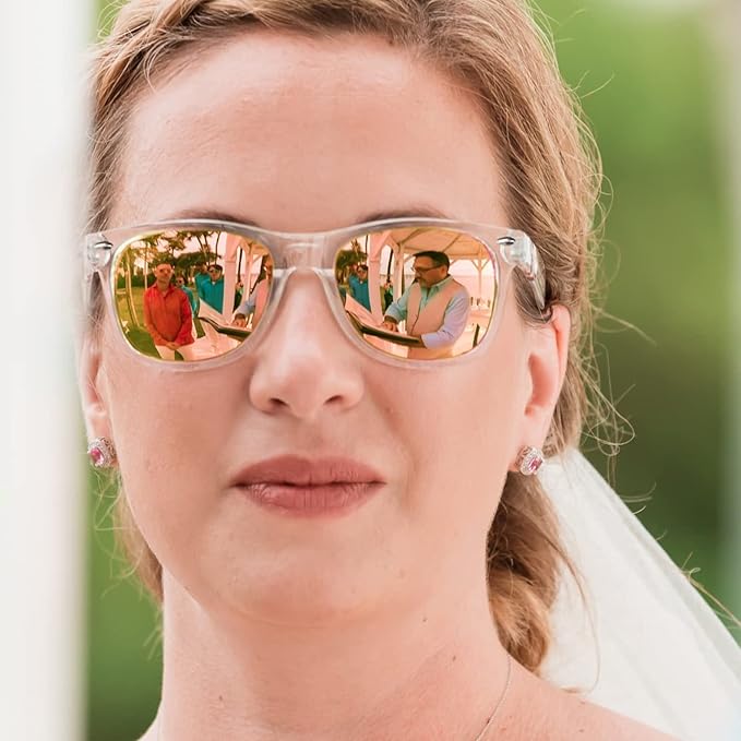 Matcheck 10/18 Pack Neon Colors Party Sunglasses Mirrored lens Colored Glasses Bulk Retro Shades for Unisex Adults Teens