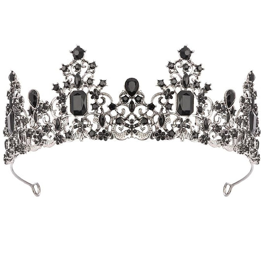 Didder Black Gothic Crown Queen Tiaras and Crowns for Women and Girls Halloween Costume Tiara Headpiece Hair Accessories