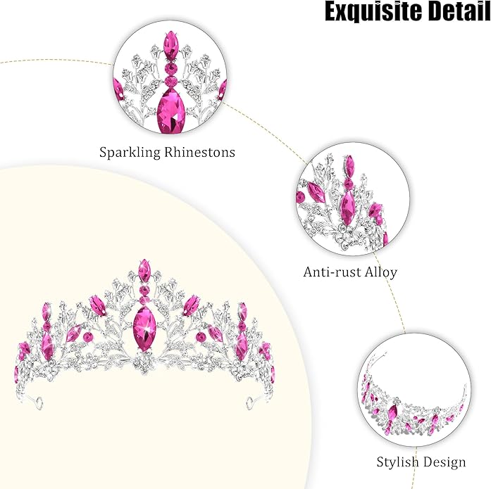 TAROSE Crowns for Women and Girls, Queen Crystal Gold Silver Tiaras with White Rhinestone and Combs, Goddess Crown for Wedding Bride Birthday Princess Bridal Shower Hair Accessories for Women