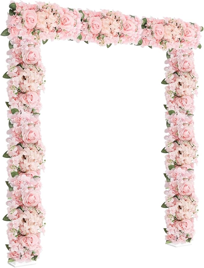 6 Pack Artificial Peony Garland,Wedding Arch Artificial Flower Panels,Flowers Wall Backdrop Panel for Wedding Dining Table Christmas Home Party Decor (Pink)