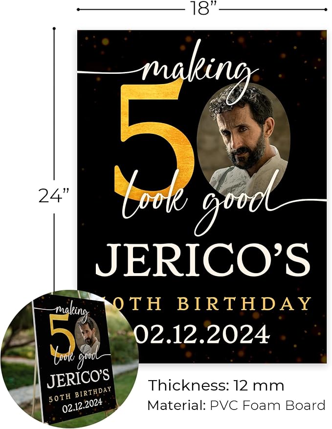 18"x24" Custom Welcome Sign for Party, Personalized Welcome Sign for Birthday Party, Custom Sign in Acrylic, Foam Board, or Coroplast Welcome Signs B (Design I)