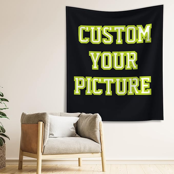 JINJUREN Custom Tapestry Upload Images Banners and Signs Customize For Bedroom 51 * 61inch Vertical