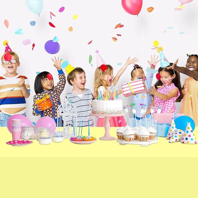 WNINK 3 Pack Light Yellow Tablecloths, Yellow Disposable Plastic Waterproof Table Cover, 54" x 108", for Birthday, Baby Shower，Wedding, Bridal Shower, Picnic Camping Parties