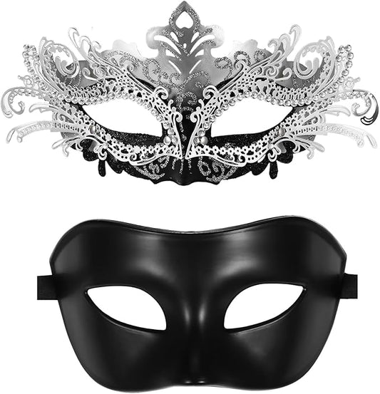 OIDEA Masquerade Mask for Couple - Roman Greek Venetian Mask Halloween Prom Party Costume Ball Mardi Gras Mask for Women Men