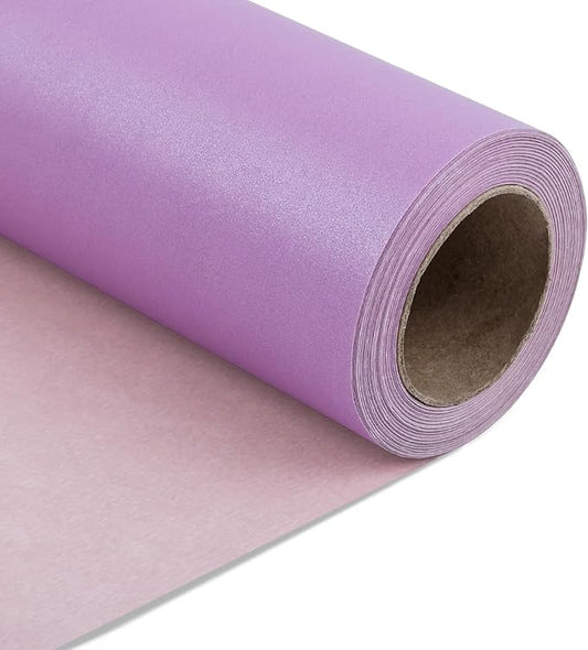 NESCCI Light Purple Matte Wrapping Paper,Solid Color Pearly-Lustre Paper,Gift Wrapping Paper,Perfect for Wedding,Valentine's Day,Birthday, Christmas,Baby Shower,DIY Bouquet (17 Inches X 32.8 Feet)