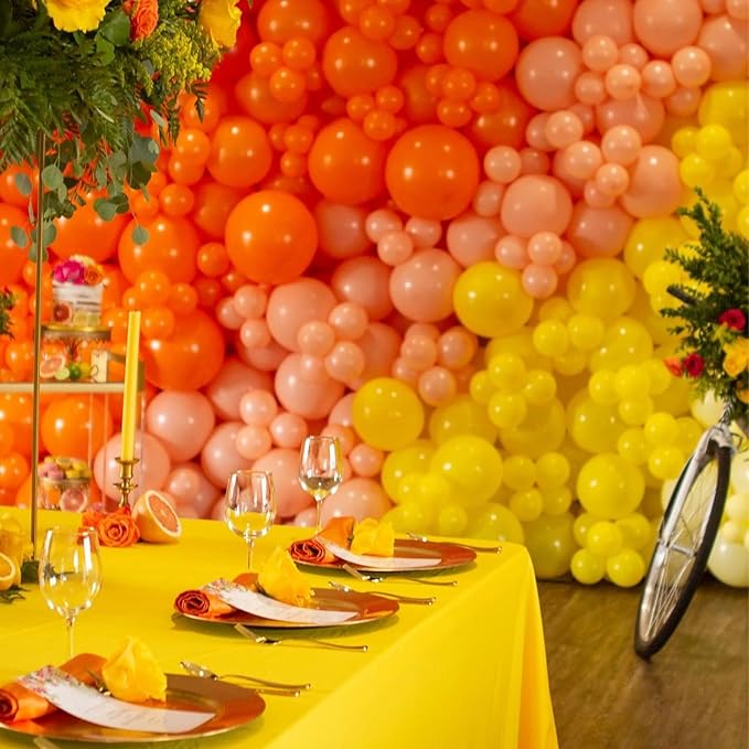 PartyWoo Yellow Balloon Garland, 100 pcs Orange Yellow Balloons Different Sizes Pack of 36 Inch 18 Inch 12 Inch 10 Inch 5 Inch for Balloon Garland Arch as Party Decorations, Birthday Decorations