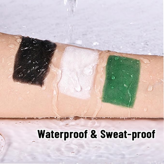 MEICOLY 3PCS Black White and Green Face Body Paint Stick,Face Paint Stick for Halloween SFX Cosplay Clown Skeleton Witch Makeup,Elphaba Face Paint,Waterproof Eye Black Baseball Softball Football