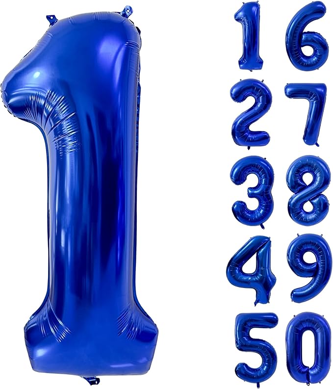 40 inch Navy Blue Number Balloon Dark Blue 1 Balloons Giant Foil Helium Balloons Blue Number 1 Balloon for 1st Birthday Party Decorations