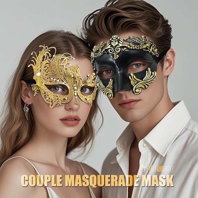 Masquerade Mask for Women Men Couple Venetian Mask Roman Greek Mask for Halloween Costume Party Prom