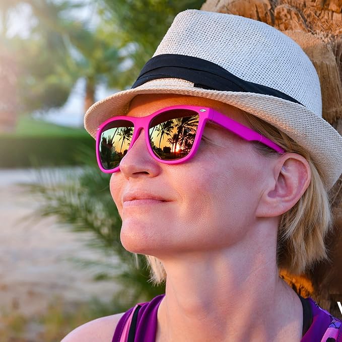 10/20 Pack Colored Sunglasses Mirrored Lens Bulk Party Glasses Classic Eyewear Birthday Beach Pool Unisex Adults