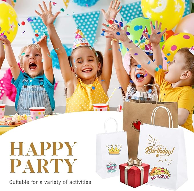 MESHA Kraft Paper Bags 10X5X13 Brown Large Gift Bags with Handles Bulk,200 Pcs Kraft Paper Bag for Small Business,Birthday Wedding Party Favor Bag, Shopping