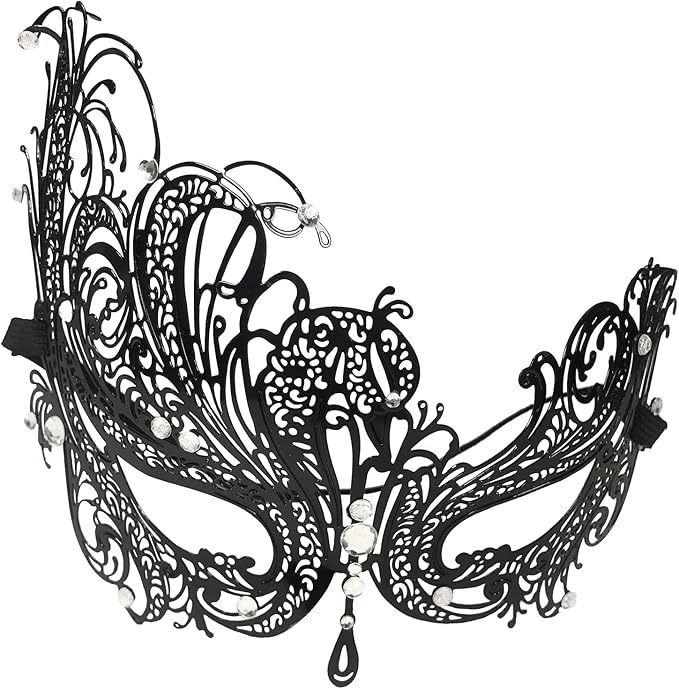 Masquerade Mask for Couple Mardi Gras Venetian Party Mask Set Halloween Costume Accessory