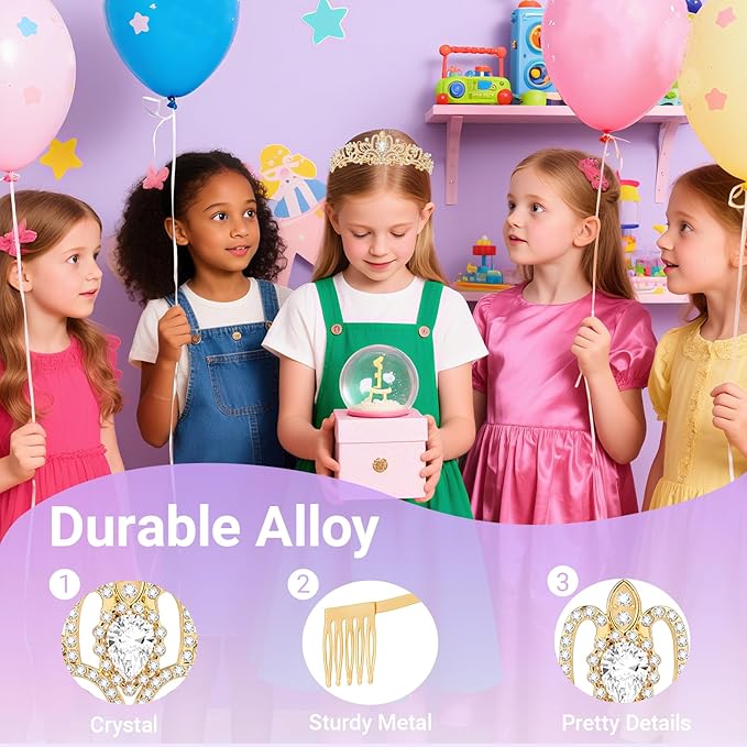 Tiara Crown for Women, Queen Tiara for Birthday Prom Bridal Party Custome Gold