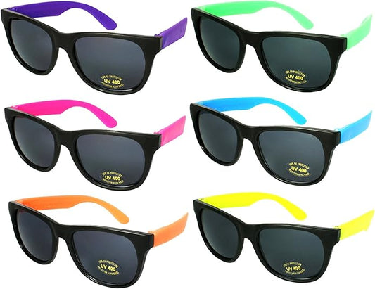 EDGEIWEAR 80s Neon Party Sunglasses for Adult Party Favors with CPSIA certified-Lead(Pb) Content Free