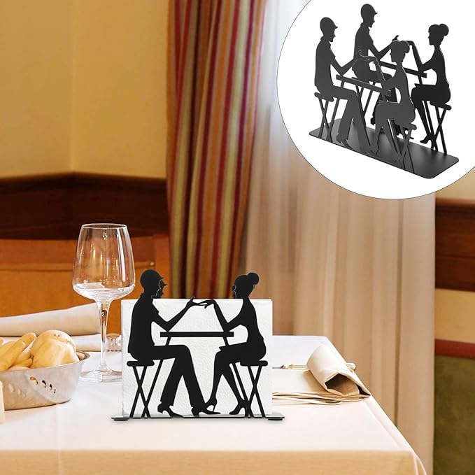 Decorative Iron Napkin Rack Napkin Dispenser for Kitchen Restaurant Bar Cafe Tabletop Use Sturdy Storage Organizer