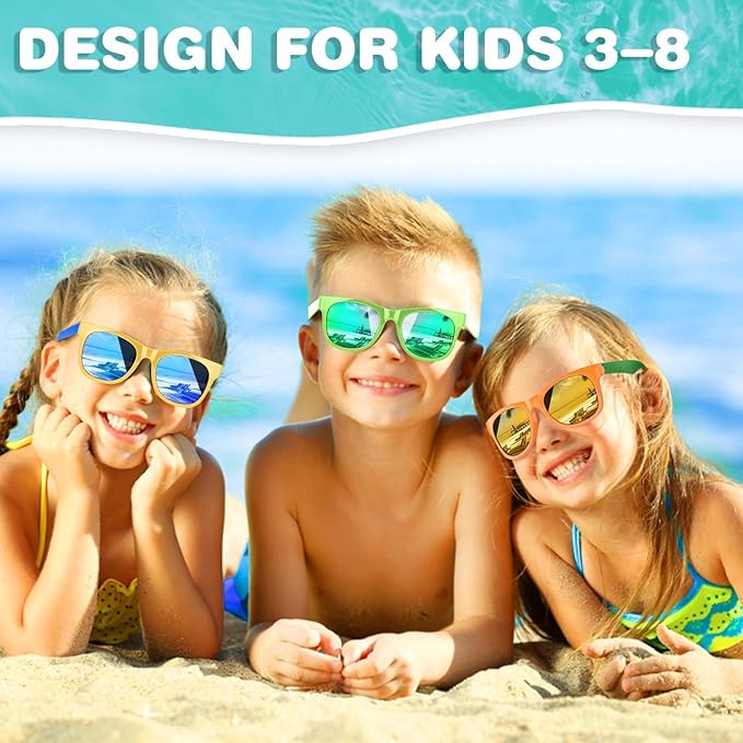 48 Pack Kid Sunglasses Bulk for Luau Party Favors, 16 Colors Neon Sunglasses with UV400 Protection, Gift for Classroom, School Prizes Goody Bag Stuffer, Kid Birthday, Beach, Summer Pool Party Supplies