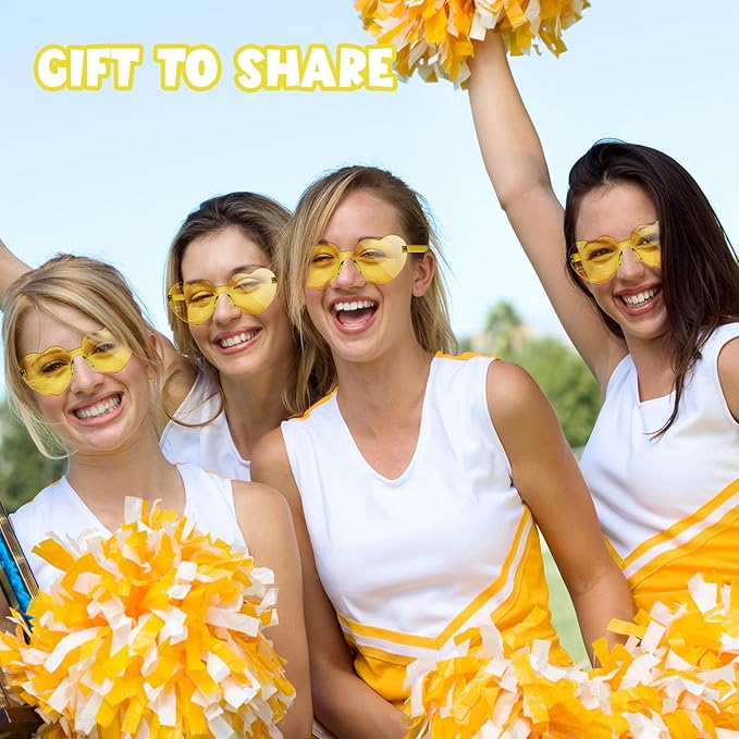 12 Pack Heart Sunglasses for Women Transparent Heart Glasses for Bachelorette Birthday Party Favor Gifts