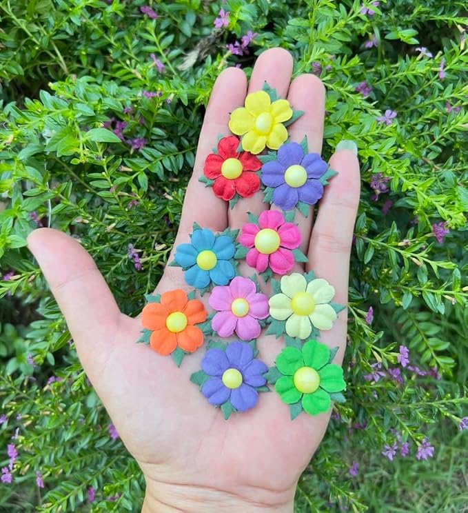 Handmade 100 Pcs Lovely Mulberry Paper Flowers 30x30mm Scrapbooking Wedding DIY Craft Supplies Card Paper Flowers Craft Projects Artificial Flowers. (10 Colors)