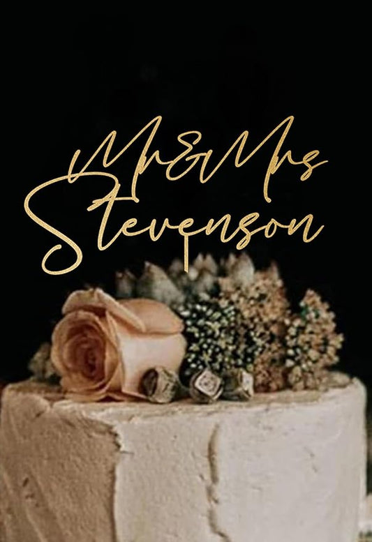 Wedding Cake Toppers, Wedding Cake Toppers Bride and Groom, Custom Cake Topper, Customize Your Own Anniversary Mr and Mrs (Cake Topper Design 4)