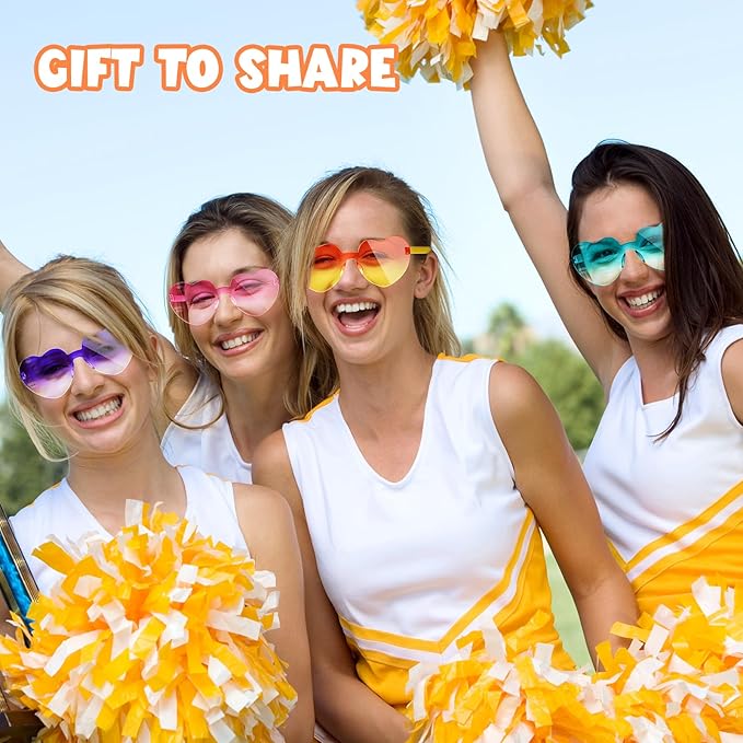 12 Pack Heart Sunglasses for Women Transparent Heart Glasses for Bachelorette Birthday Party Favor Gifts