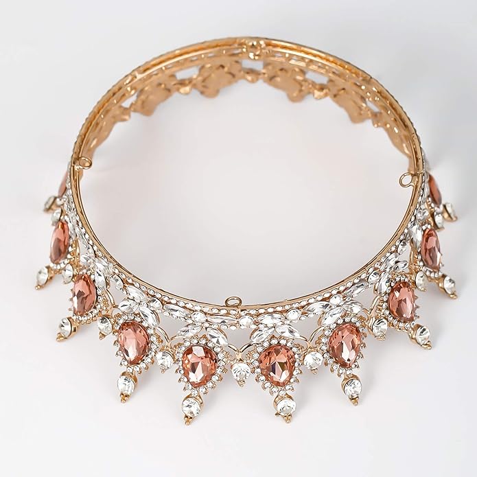 FORSEVEN Queen Crown Rhinestone Wedding Crowns and Tiaras for Women Costume Party Hair Accessories Princess Birthday Crown Crystal Bridal Crown Halloween Decorations Headband