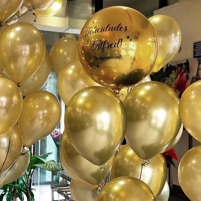 Labeol Metallic Gold Balloons Different Sizes 139PCS 18/12/10/5 Inch Chrome Gold Balloon Garland Arch Kit Quality Latex Balloons Gold Decorations for Wedding Party Birthday Graduation Baby Shower