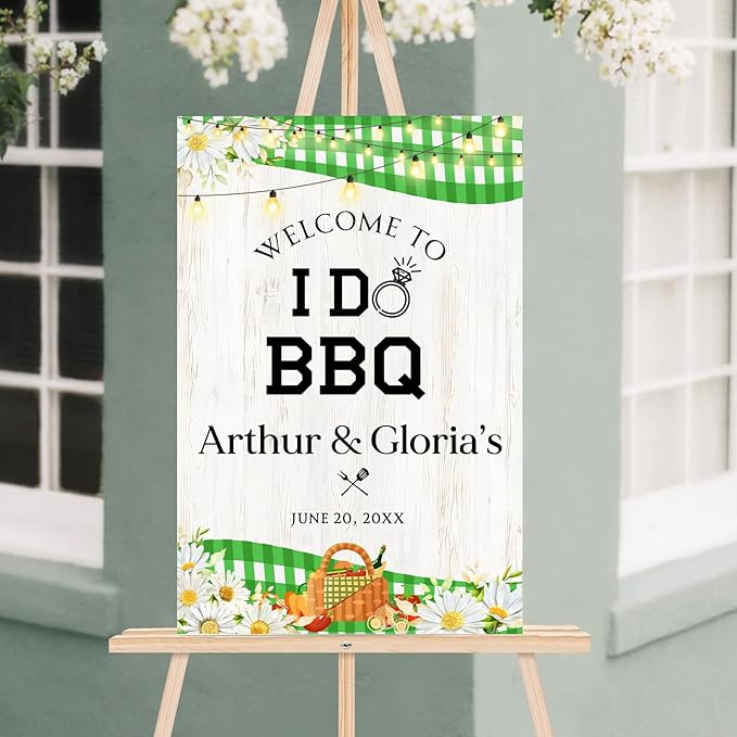 Personalized I Do BBQ Welcome Sign For Engagement & Couples Shower Party, BBQ Engagement Party Sign, Couples Shower BBQ Sign, BBQ Yard Sign, BBQ Signs For Outside, I Do BBQ Decorations