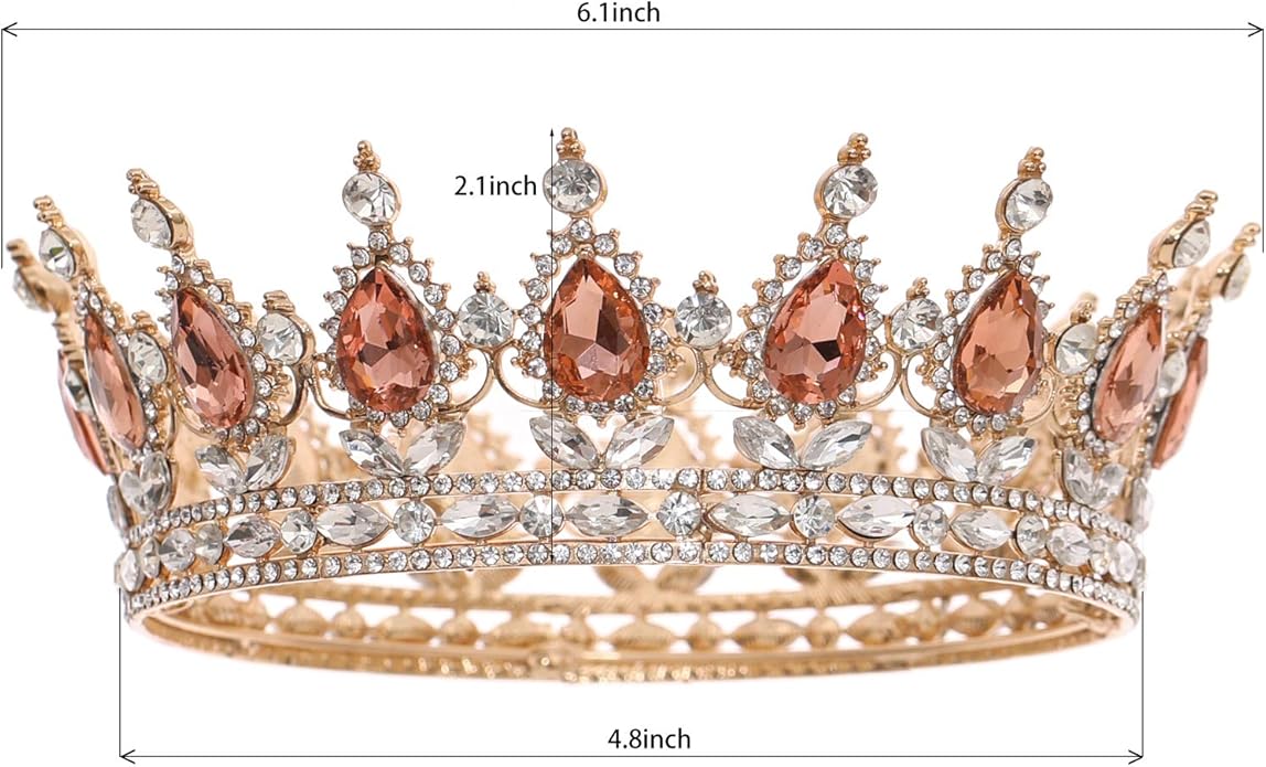 FORSEVEN Queen Crown Rhinestone Wedding Crowns and Tiaras for Women Costume Party Hair Accessories Princess Birthday Crown Crystal Bridal Crown Halloween Decorations Headband
