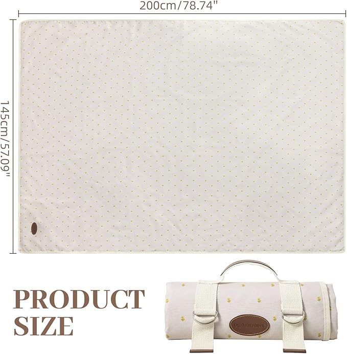 Picnic Blanket Large Waterproof，Gingham Picnic Mat for Beach 79”x 57”，Outdoor Picnic Mat Beach Blanket，sandproof Foldable Beach Blanket for Camping, Park, Beach, Grass, Indoors，Lawn，Hiking, Travel