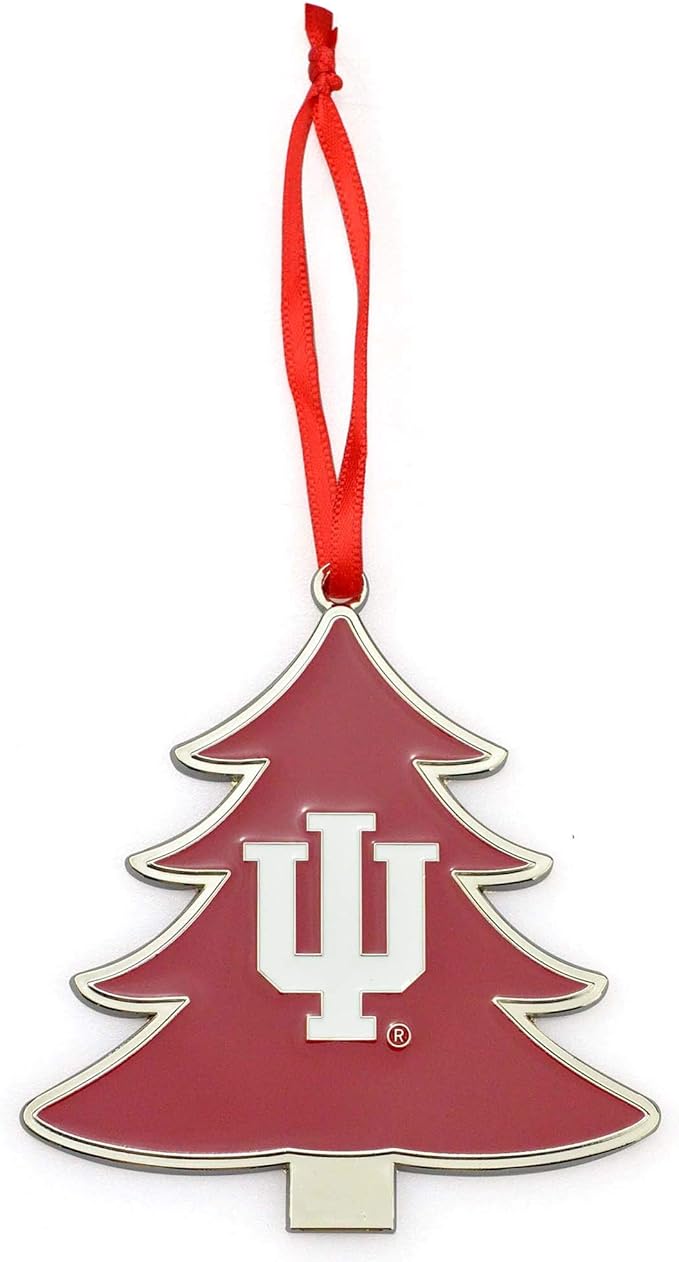 Indiana Hoosiers Tree Shaped Metal Christmas Ornament