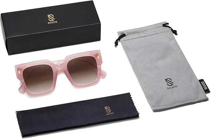 SOJOS Vintage Oversized Square Sunglasses for Women,Retro Womens Luxury Big Large Sun Glasses UV400 SJ2194