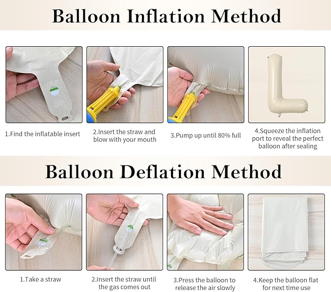 Biapian 40 Inch Love Letter Balloons, Cream Foil Balloons Big LOVE Balloons, 4 Pcs Giant Foil Aluminum Balloon Helium for Birthday, Baby Shower, Wedding, Valentines Day Marriage Party Decorations