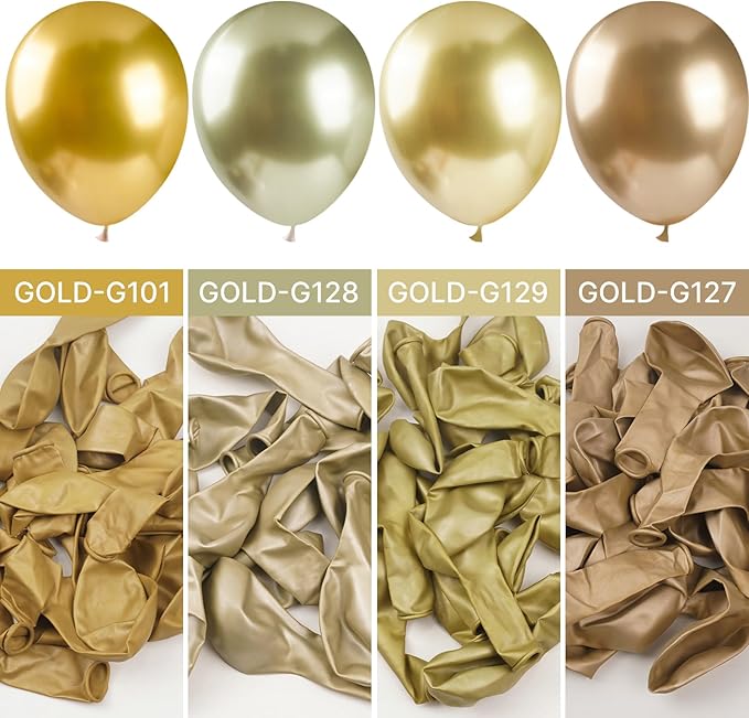 PartyWoo Gold Balloons 50pcs 12 Inch Gold Latex Helium Balloons for Birthday Wedding Anniversary Baby Shower Graduation Bachelorette Retirement Engagement Tea Casino Disco Party Decorations Gold-G101