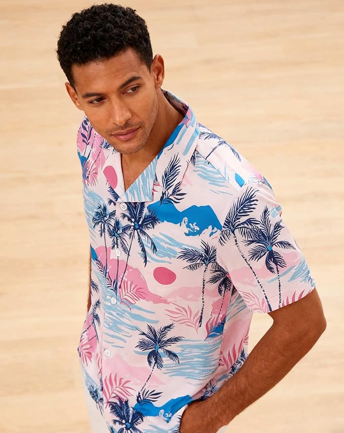 Cromoncent Matching Hawaiian Outfits for Family, Dad and Son Matching Luau Beach Tropical Shirts Mommy Daughter Tropical Sets