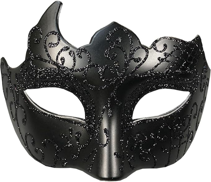 Masquerade Mask for Couple Mardi Gras Venetian Party Mask Set Halloween Costume Accessory
