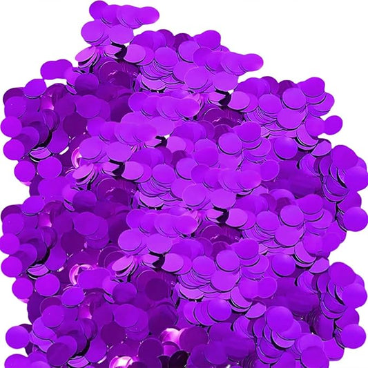 Purple Metallic Foil Confetti - 60g (2.11OZ) Shimmer Round Table Confetti for Weddings, Galas, Birthday Parties – Biodegradable Glitter Circles for Crafts, Photo Props, Luxury Event Decor
