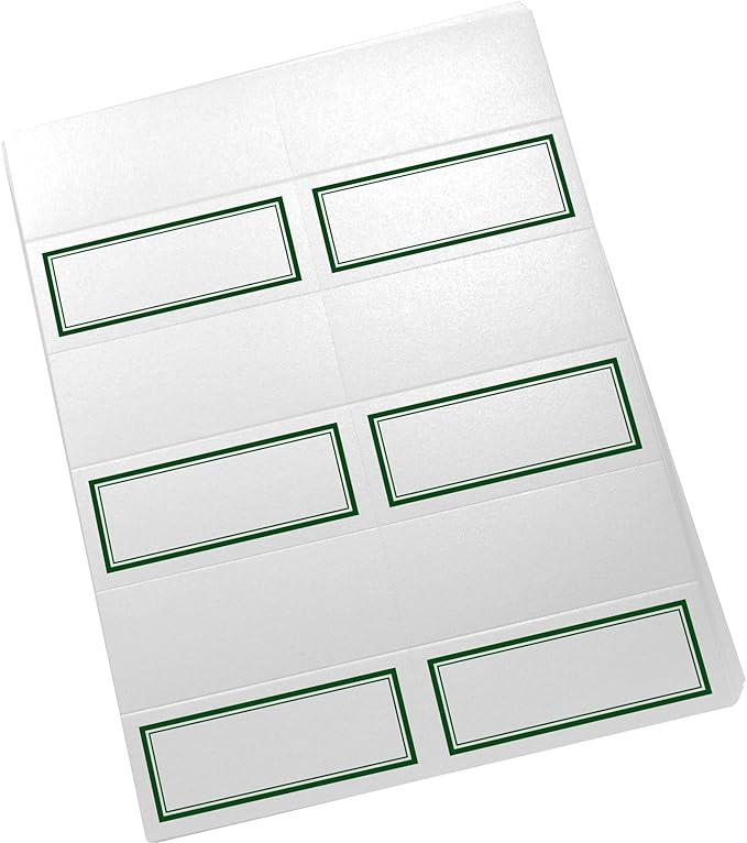 Double Line Border Printable Place Cards, Hunter Green (Choose Color), Set of 60 (10 Sheets), Laser & Inkjet Printers - Wedding, Party, Dinner, and Special Events