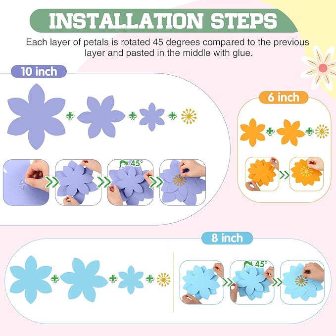 18 Pcs Mexican Paper Flowers Decor for Wall DIY Paper Fiesta Bulletin Board 3D Colorful Mexican Backdrop Decoration for Classroom Back to School Carnival and Holiday Party(Lotus-Shaped,Bright)
